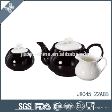 Ensemble de thé en porcelaine blanche et noire en céramique résistant à la chaleur